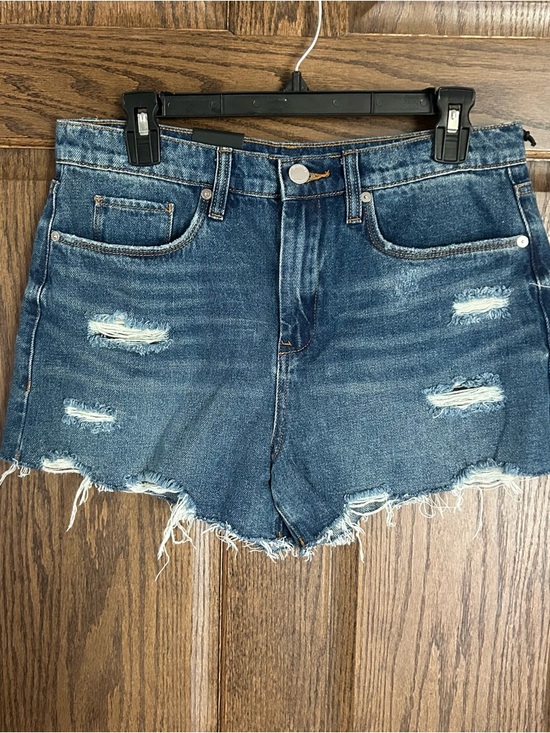Blank NYC Pants - Blank NYC Distressed Dark Blue Denim Jean Shorts